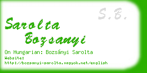 sarolta bozsanyi business card