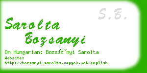 sarolta bozsanyi business card